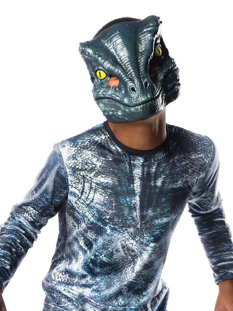 Rubie's Velociraptor Blue Jurassic World Dominion Deluxe Child Costume 4 Rubie's Velociraptor Blue Jurassic World Dominion Deluxe Child Costume