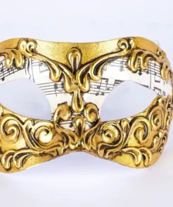 Carta Alta Womens Music Gold Baroque Venetian Mask Classic Baroque Masquerade