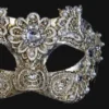 Carta Alta Macrame Venetian Women's Silver Masquerade Mask