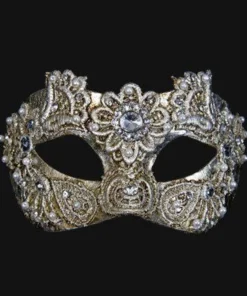 Carta Alta Macrame Venetian Women's Silver Masquerade Mask