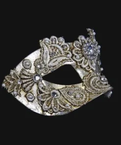 Carta Alta Macrame Venetian Women's Silver Masquerade Mask 7 Carta Alta Macrame Venetian Women's Silver Masquerade Mask