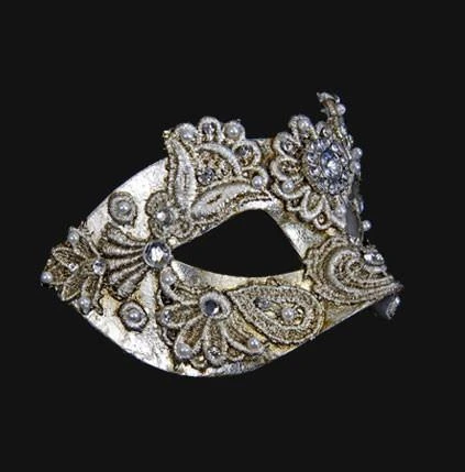 Carta Alta Macrame Venetian Women's Silver Masquerade Mask 5 Carta Alta Macrame Venetian Women's Silver Masquerade Mask