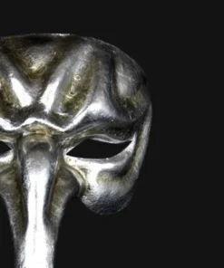 Carta Alta Pulcinella Men's Silver Mask Venetian Authentic Naso Masquerade Mens