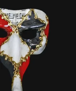 Carta Alta Music Notes Masquerade Venetian Long Nose Mask Mens
