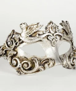 Carta Alta Griffin Silver Venetian Baroque Mask Masquerade Design Mens
