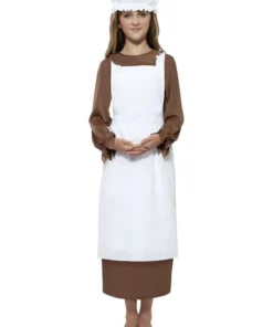 Smiffy's Kids Colonial Girls Historical Victorian Apron Mop Cap Costume Kit