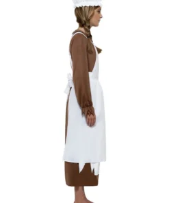 Smiffy's Kids Colonial Girls Historical Victorian Apron Mop Cap Costume Kit