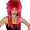 Carnival Products Womens Cindy Lauper 80s Spiky Layered Wig Pink & Black Party Costume Mullet