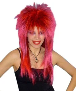 Carnival Products Womens Cindy Lauper 80s Spiky Layered Wig Pink & Black Party Costume Mullet