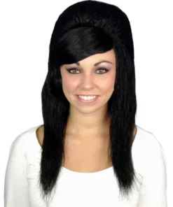Carnival Products Womens Beehive Black 1960's Long Wig Priscilla Fancy Dress
