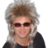 Carnival Products Mens Rod Blonde Spiky 80's Mullet Costume Wig