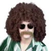 Carnival Products Afro Brown 70's Costume Wig With Loose Curls