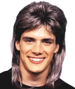 Carnival Products Mens Mullet Brown & Blonde Streaked Wig