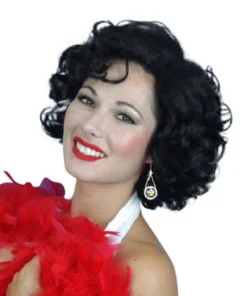Carnival Products Hollywood Short Black Wavy Women's 20's Movie Star Costume Wig Womens