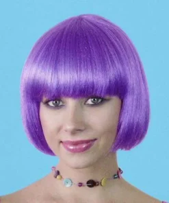 Carnival Products Hit-Girl Bob Short Purple Wig Costume Fancy Dress Party Cosplay Hair Womens